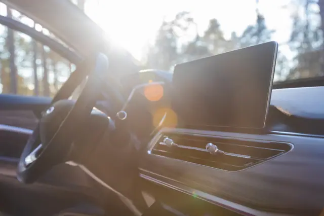 Cool, glare-free car interior after UV and heat reduction tint in Denton